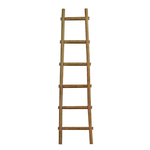 Homeroots 6 Step Decorative Ladder Shelve, Brown - 72 x 18 x 2 in. - 379917