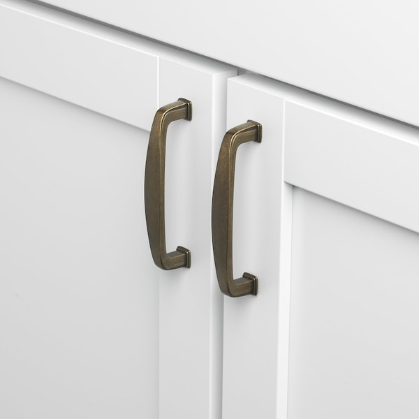 Gliderite Hardware 3-3/4 in. Center to Center Antique Brass Transitional Cabinet Pull, 5PK - 81092-AB-5