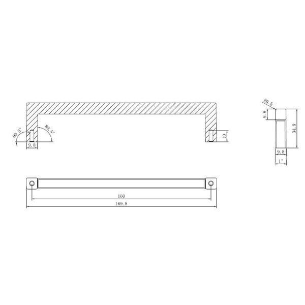 Richelieu Lambton Collection 6 5/16-inch (160 mm) Champagne Bronze Modern Rectangular Cabinet Pull - BP873160CHBRZ