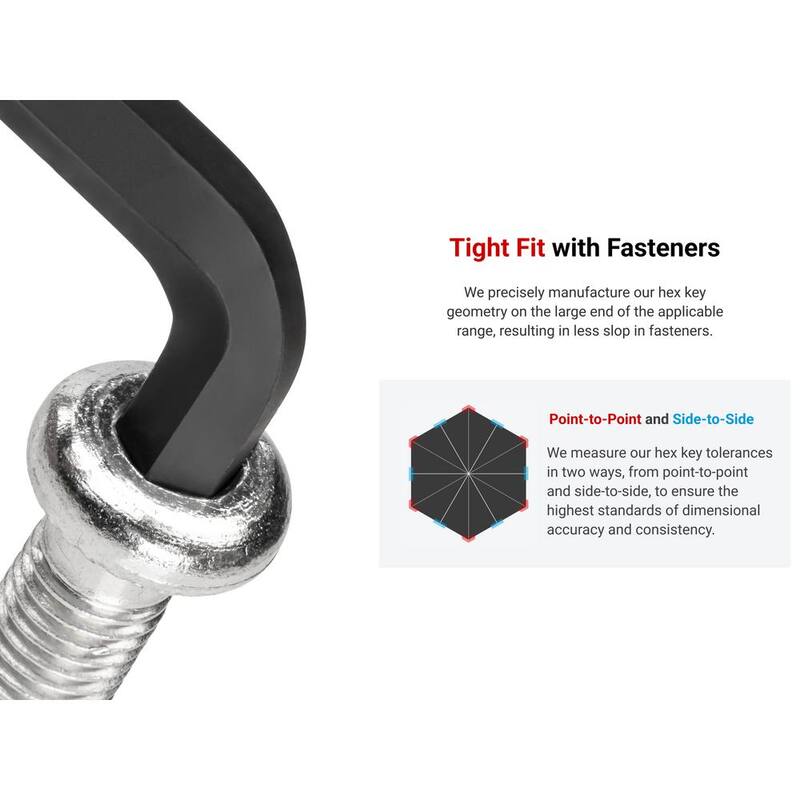 TEKTON 1/4 in. Short Arm Ball End Hex L-Key - KLX77250