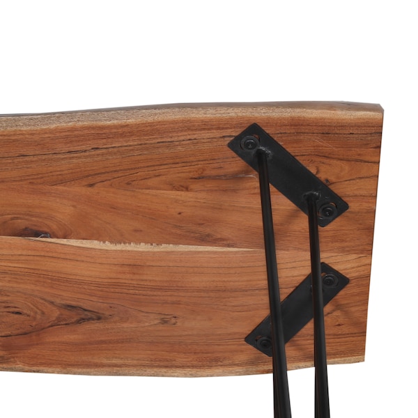 Alaterre Furniture Hairpin Natural Live Edge Wood with Metal 48" Media Console Table, Natural - AWDD1020