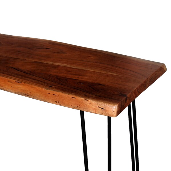 Alaterre Furniture Hairpin Natural Live Edge Wood with Metal 48" Media Console Table, Natural - AWDD1020