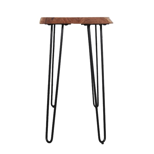Alaterre Furniture Hairpin Natural Live Edge Wood with Metal 48" Media Console Table, Natural - AWDD1020