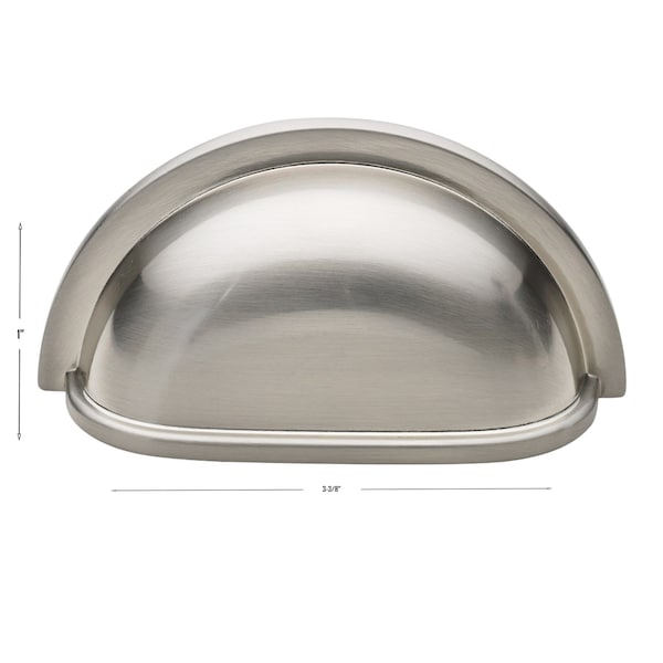 Gliderite Hardware 3 in. Center to Center Classic Bin Pull - 953-SN - 953-SN-1