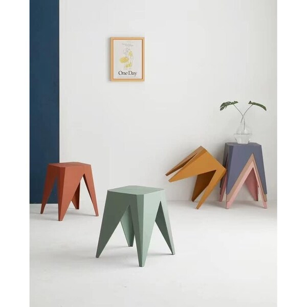 Isl Furnishings InterSpaceLiving Zuho Multi-USe Stool 2, Yellow, PR - BS23DC-2PK-PP06