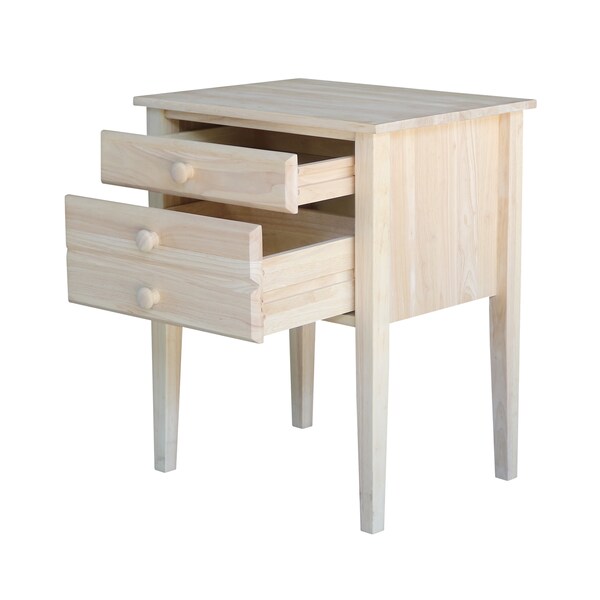 International Concepts Accent Table with Drawers, Unfinished - OT-66