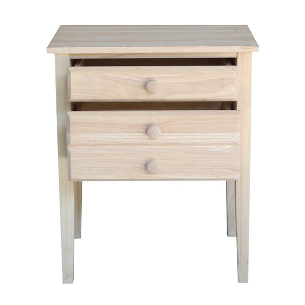 International Concepts Accent Table with Drawers, Unfinished - OT-66