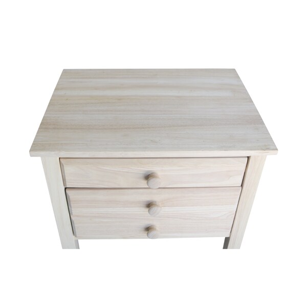 International Concepts Accent Table with Drawers, Unfinished - OT-66