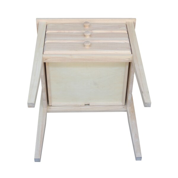 International Concepts Accent Table with Drawers, Unfinished - OT-66