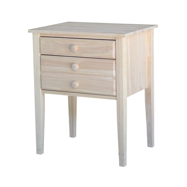 International Concepts Accent Table with Drawers, Unfinished - OT-66