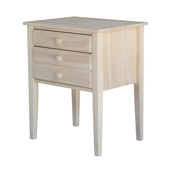 International Concepts Accent Table with Drawers, Unfinished - OT-66