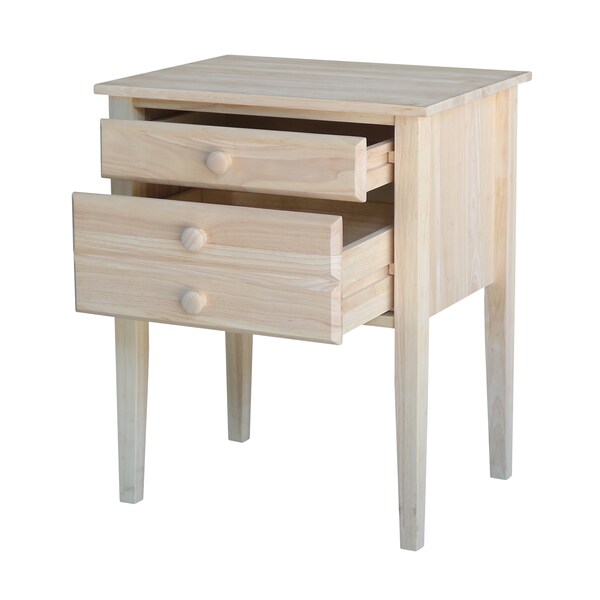 International Concepts Accent Table with Drawers, Unfinished - OT-66