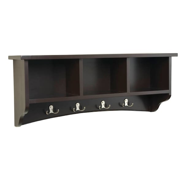Alaterre Furniture Shaker Cottage Storage Coat Hook, Chocolate - ASCA04CL