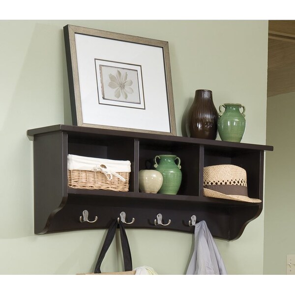 Alaterre Furniture Shaker Cottage Storage Coat Hook, Chocolate - ASCA04CL