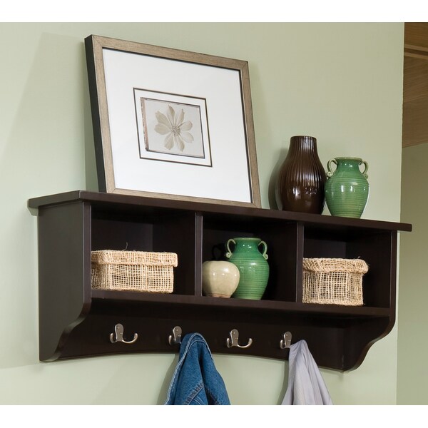 Alaterre Furniture Shaker Cottage Storage Coat Hook, Chocolate - ASCA04CL