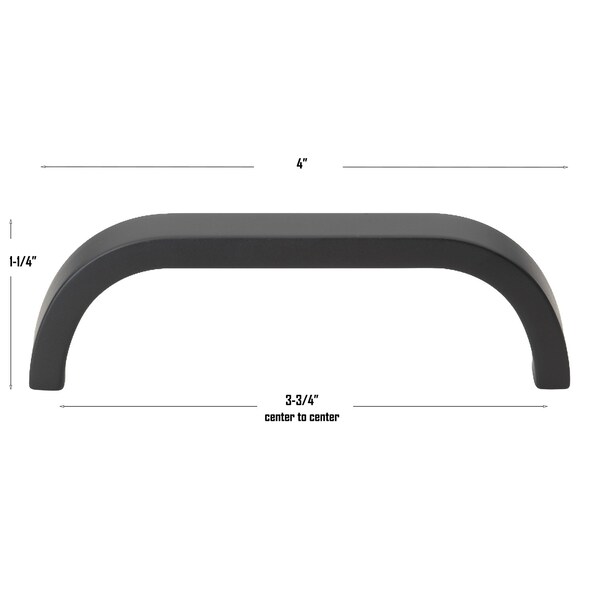 Gliderite Hardware 3-3/4 in. Center to Center Curved Bar Pull Matte Black, 25PK - 4843-96-MB-25