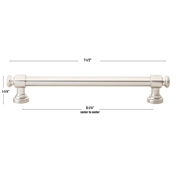 Gliderite Hardware 6-1/4 in. Center to Center Satin Nickel Classic Euro Bar Pull - 4361-160-SN - 4361-160-SN-1