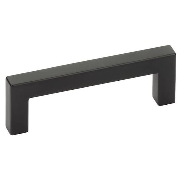 Emtek Warwick Cabinet Pull with 3-1/2 in Center to Center Flat Black Finish - 86704US19