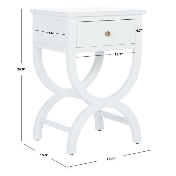 Safavieh Maxine Accent Table- Shady White - 26.75 x 15 x 18 in. - AMH6608A