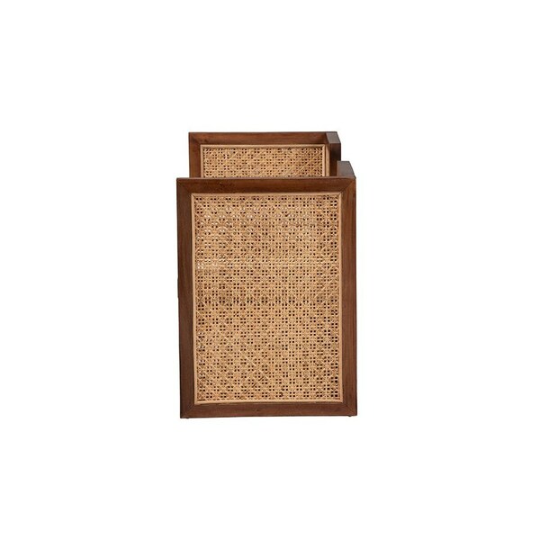 Bali & Pari Lovina Bohemian Light Honey Rattan and Acacia Wood Accent Bench - 246-13575-ZORO