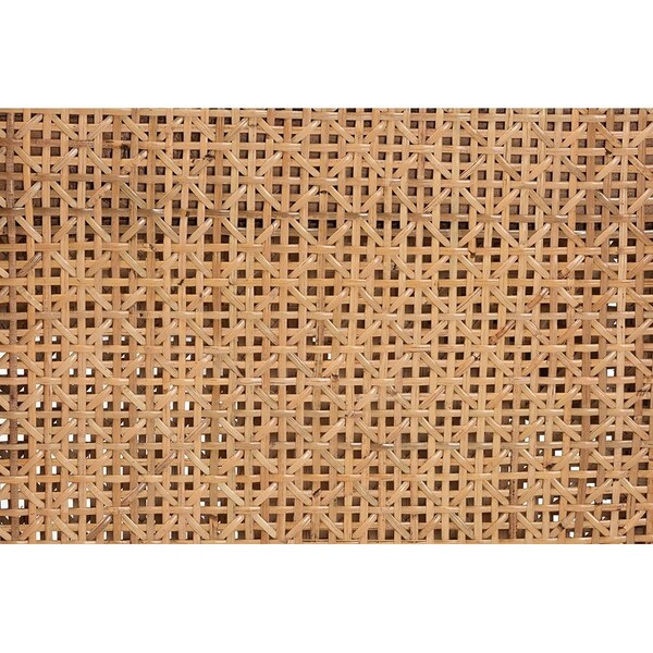 Bali & Pari Lovina Bohemian Light Honey Rattan and Acacia Wood Accent Bench - 246-13575-ZORO