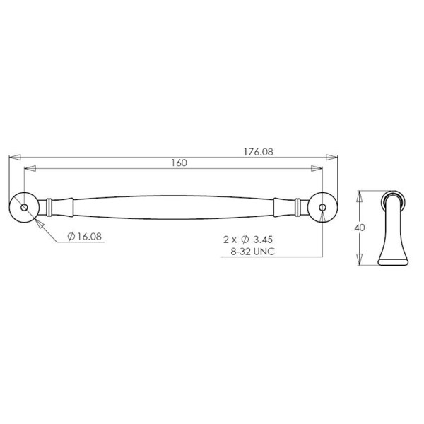 Richelieu 6-5/16 in. (160 mm) Center-to-Center Brushed Nickel Traditional Drawer Pull - BP790160195