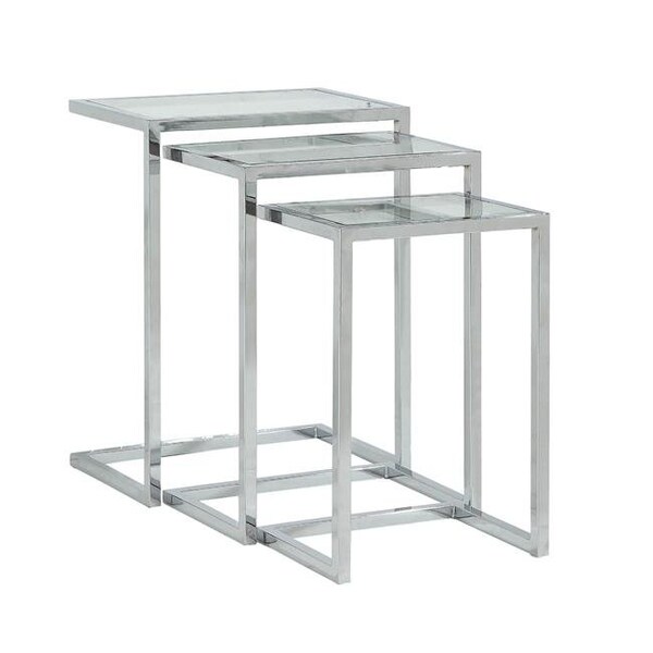 Carolina Cottage Carolina Cottage WSS-2016G-CHR Addison Nesting Table Set - Chrome - 23.5 x 18 x 12 in. - WSS-2016G-CHR