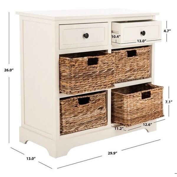 Safavieh Harry Storage Unit - Distressed Cream - AMH5702C
