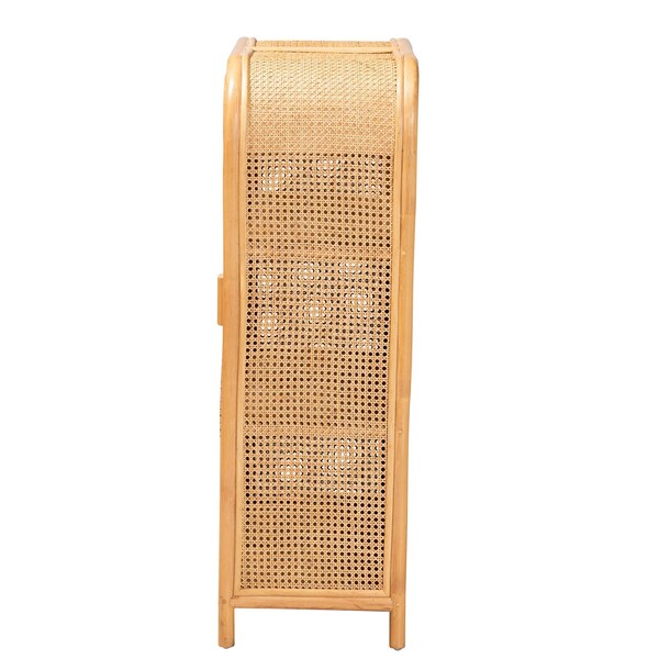 Bali & Pari Curacao Modern Bohemian Light Honey Rattan 2-Door Storage Cabinet - 243-13569-ZORO