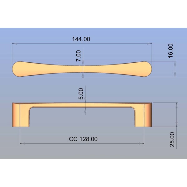 Richelieu 5 1/16 in (128 mm) Center-to-Center Chrome Contemporary Drawer Pull - BP7470128140