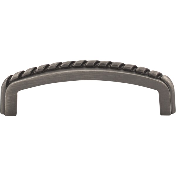 Elements By Hardware Resources 3" Center-to-Center Brushed Pewter Rope Detailed Cypress Cabinet Pull - Z118-3BNBDL