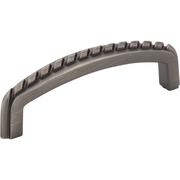 Elements By Hardware Resources 3" Center-to-Center Brushed Pewter Rope Detailed Cypress Cabinet Pull - Z118-3BNBDL