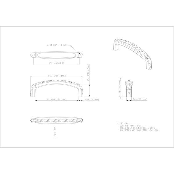 Elements By Hardware Resources 3" Center-to-Center Brushed Pewter Rope Detailed Cypress Cabinet Pull - Z118-3BNBDL