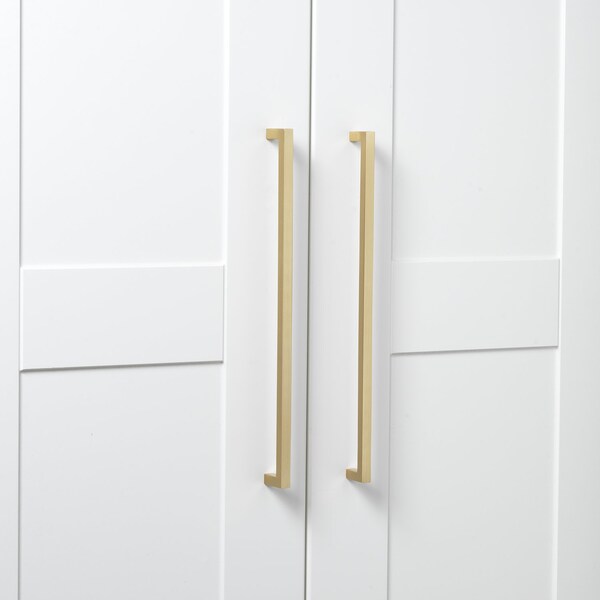 Gliderite Hardware 12-5/8 in. Center to Center Solid Square Bar Pull Satin Gold - 21683-320-SG-1