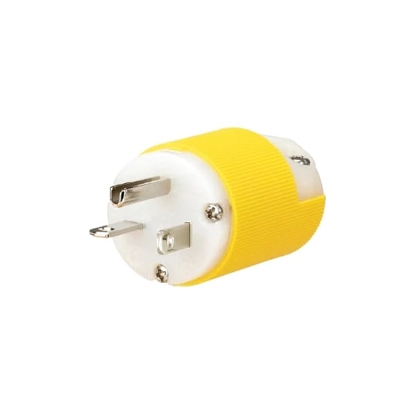 Hubbell Wiring Device-Kellems Straight Blade Plug, White/Yellow, 20 A - HBL53CM66CST