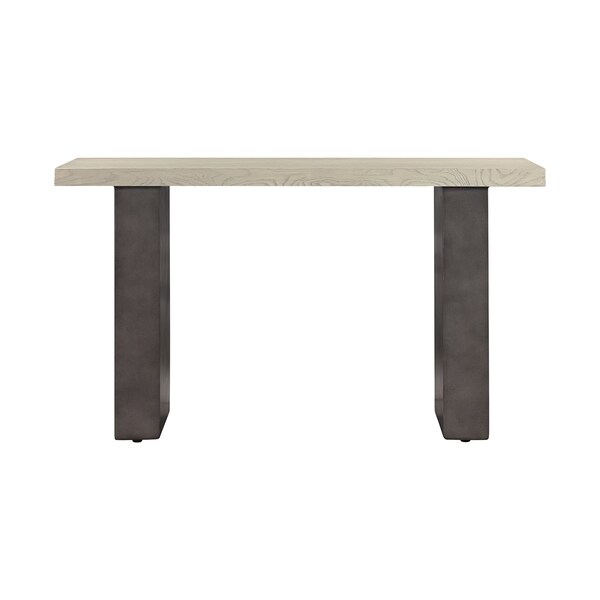 Armen Living Abbey Concrete and Gray Oak Wood Console Table - LCAJCNGR