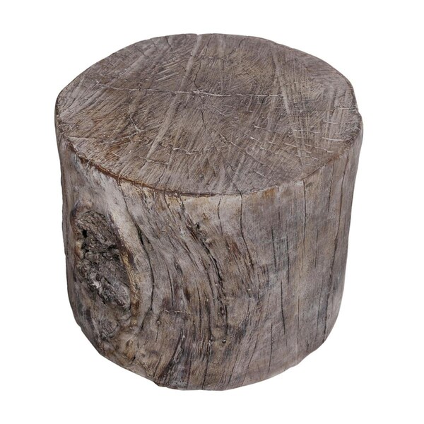 Deluxdesigns 9 in. Cement Stool Table - Tree Stump Design, Round Top, Classic Brown - DE2812849