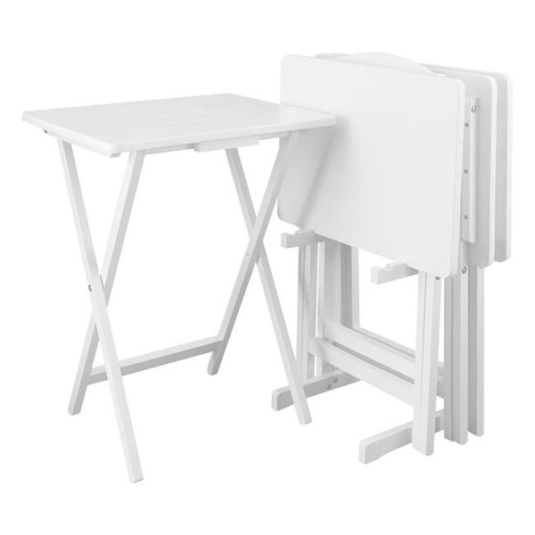 Casual Home Casual Home 660-41 5pcs Tray Table Set - White - 660-41