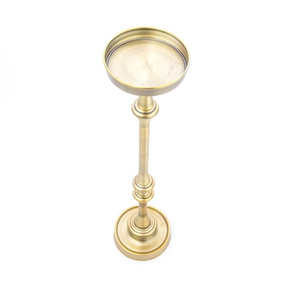 Gfancy Fixtures Brushed Gold Brass Iron Drink Size Accent Table - GF3089081