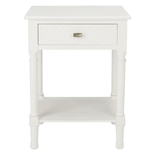 Safavieh Halton 1 Drawer Accent Table, Distressed & White - ACC5712A