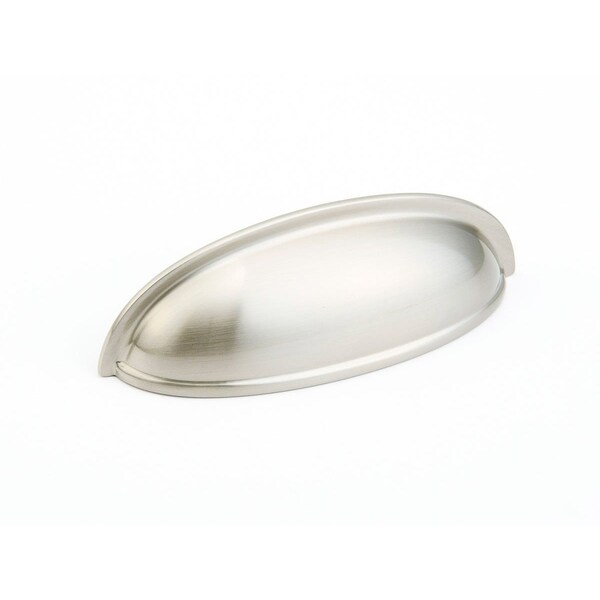 Schaub 4-5/8in Overall; 3in Center to Center Traditional Cup Pull Satin Nickel Finish - 731-15