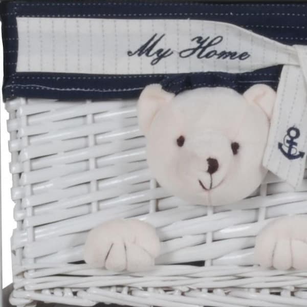 Homeroots WhiteBlue Portable 2 Drawers 12.5 x 16 x 25 in. - 364165