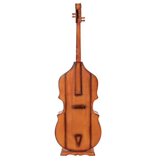 Vintiquewise 6.5 Feet Tall Violin, 3 Shelf Large Violin Shaped Cabinet With Door - QI003769