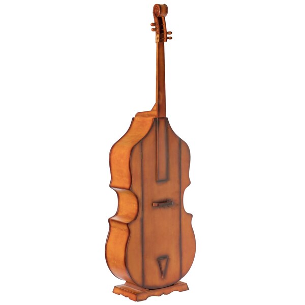 Vintiquewise 6.5 Feet Tall Violin, 3 Shelf Large Violin Shaped Cabinet With Door - QI003769