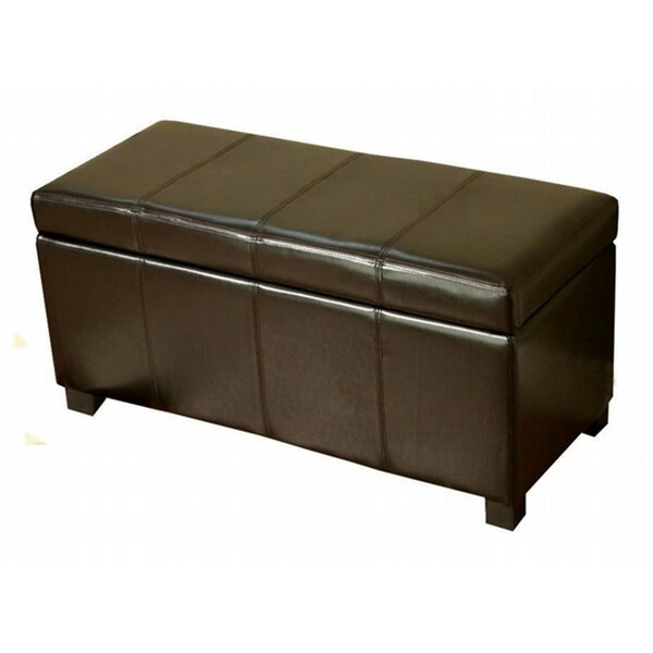 Warehouse Of Tiffany Ariel Brown Leather Storage Bench - WT-W7078 BROWN