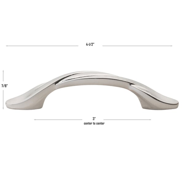 Gliderite Hardware 3 in. Classic Twisted Pull Cabinet Hardware Handle - 87340-SN, 25PK - 87340-SN-25