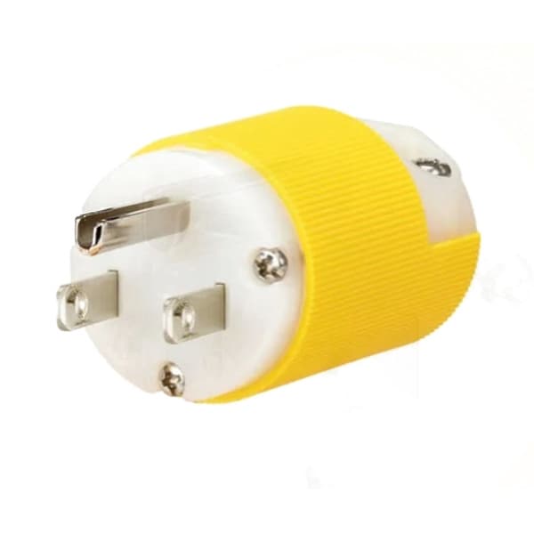 Hubbell Wiring Device-Kellems Straight Blade Plug, White/Yellow, 15 A - HBL52CM66CST