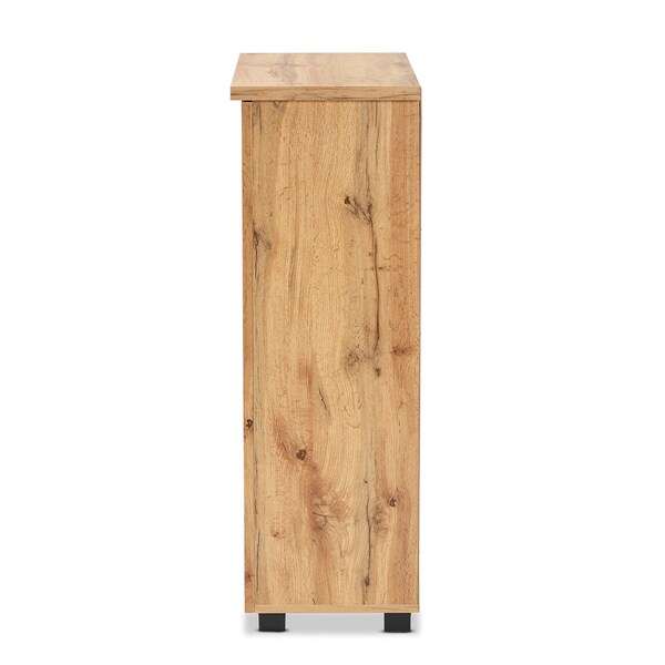 Baxton Studio Adalwin Modern and Contemporary Oak Brown Finished Wood 2-Door Shoe Storage Cabinet - 189-11986-ZORO
