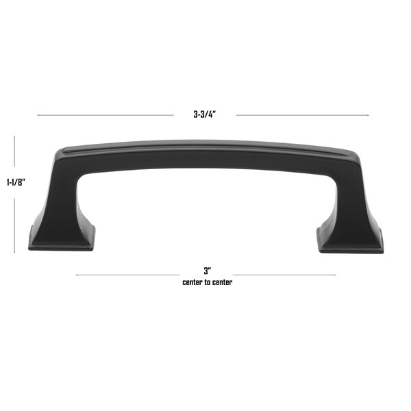 Gliderite Hardware 3 in. Center to Center Classic Base Pull Cabinet Hardware Handle - 87380-MB, 10PK - 87380-MB-10