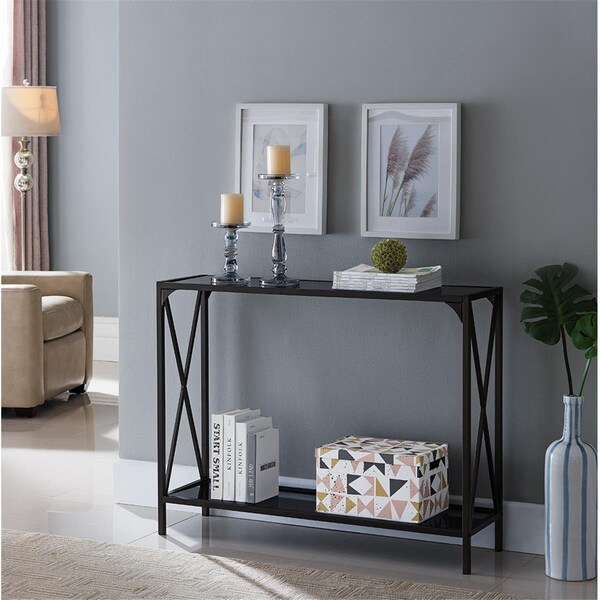 Doba-Bnt Kandin Console Table - Black & Pewter, 32 x 42 x 12 in. - SA2589323